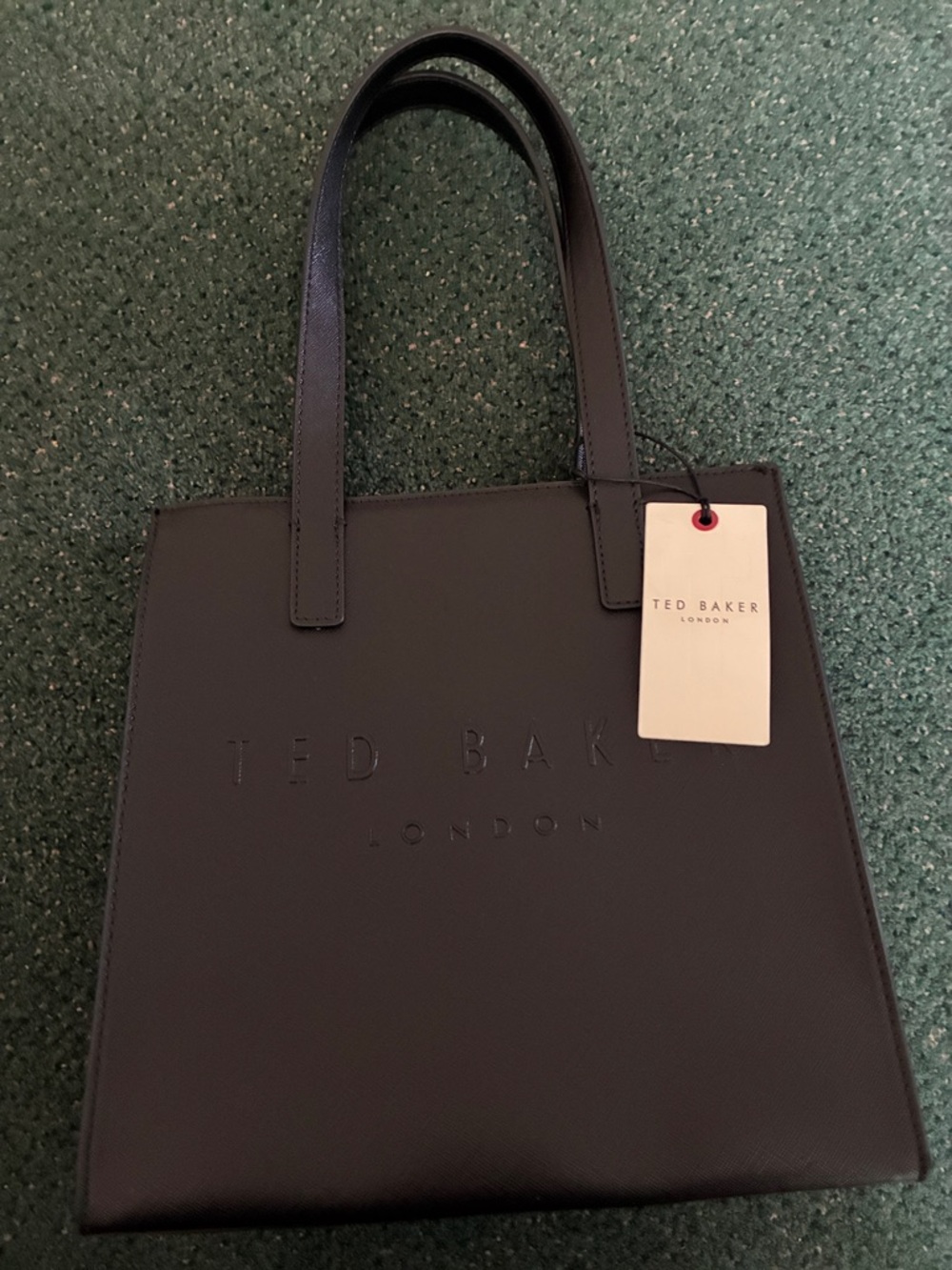Ted Baker Icon Crosshatch Black Tote with Embossed Logo